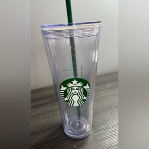 Starbucks Transparent Tumbler with Green Straw